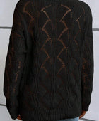 Openwork V-Neck Long Sleeve Sweater