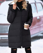 Plus Size Zip Up Hooded Winter Coat