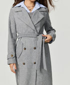 Collared Neck Long Sleeve Longline Coat