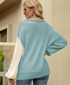 Color Block Dropped Shoulder Sweater - Body By J'ne