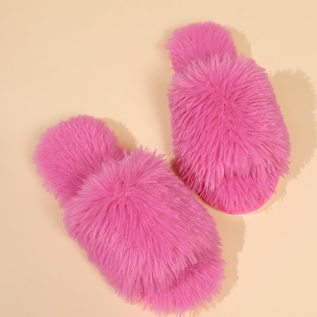Open-toe Plush Slippers - Body By J'ne