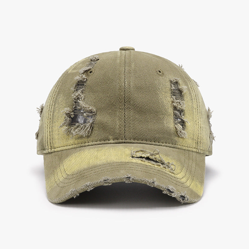 Distressed Adjustable Cotton Baseball Cap - Body By J'ne