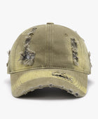 Distressed Adjustable Cotton Baseball Cap - Body By J'ne