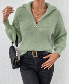 Honey Half Zip Dropped Shoulder Sweater