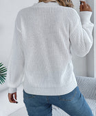 Cutout V-Neck Long Sleeve Sweater