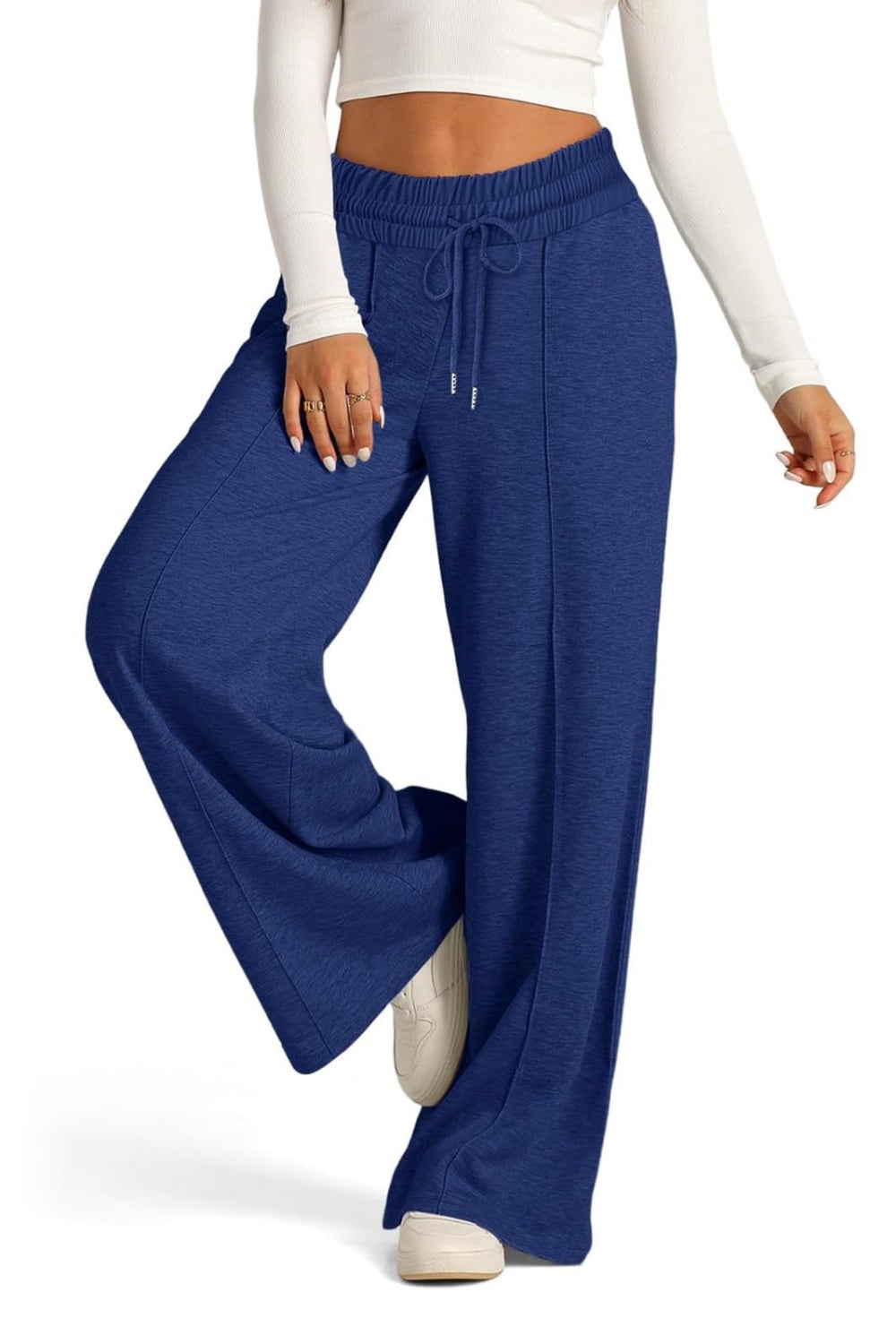 Drawstring Elastic Waist Wide Leg Pants - Body By J'ne