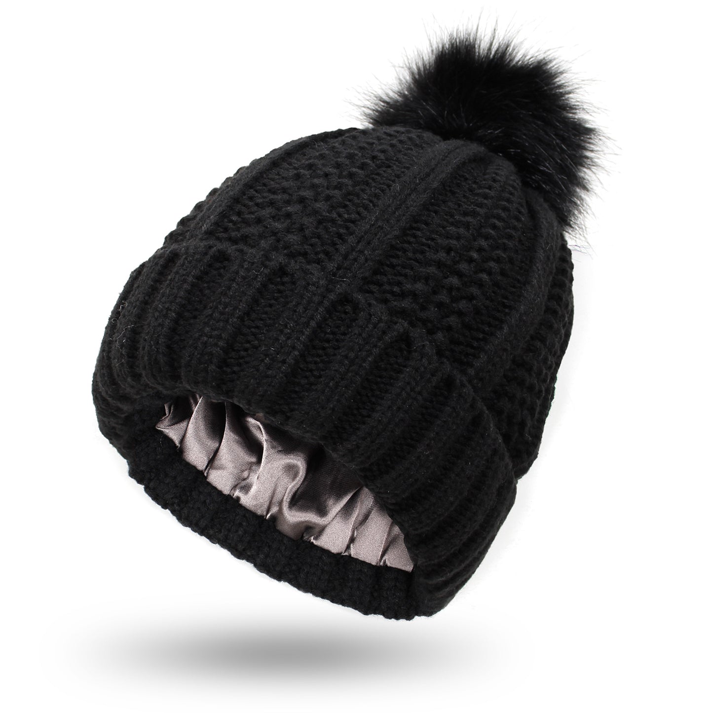 Satin Lined Skull Knit Beanie - Body By J'ne