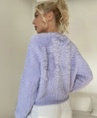 Button Down Long Sleeve Fuzzy Cardigan