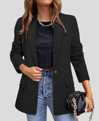 Lapel Collar Long Sleeve Blazer