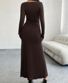 Devine Ruched Long Sleeve Maxi Dress