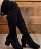 Round Toe Block Heel Boots