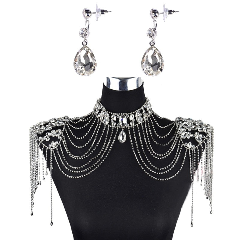 Bride Shoulder Chain Set Chain Wedding Dress Accessories - Body By J'ne
