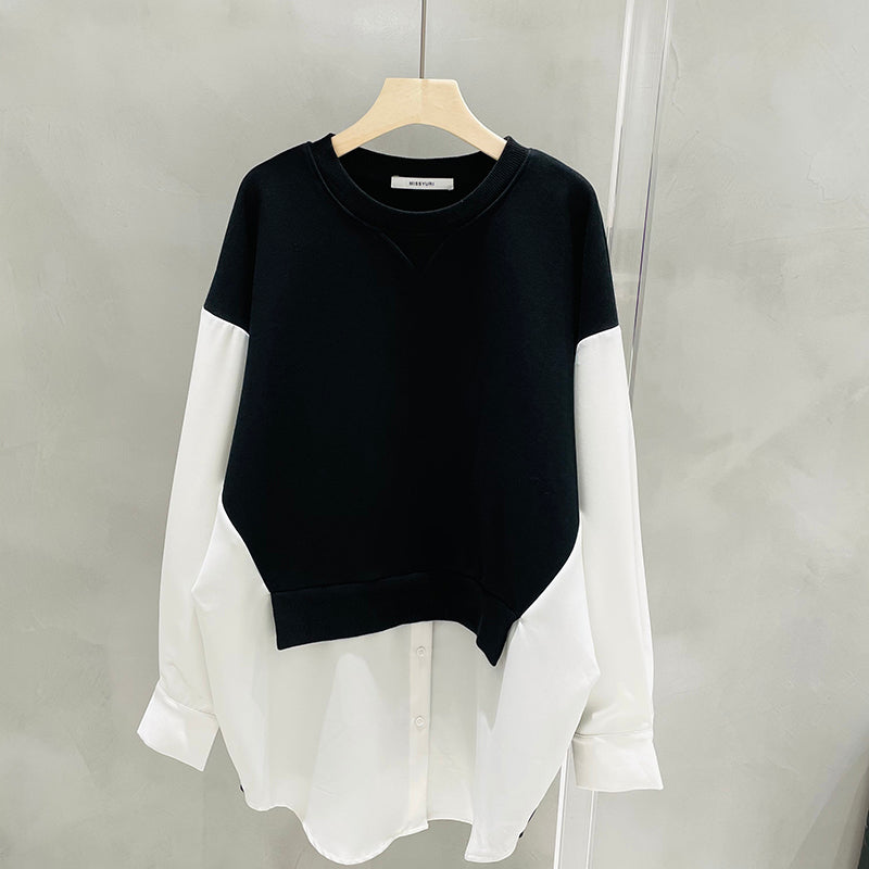 Loose Two-piece Sweater Stitching Shirt Top - Body By J'ne