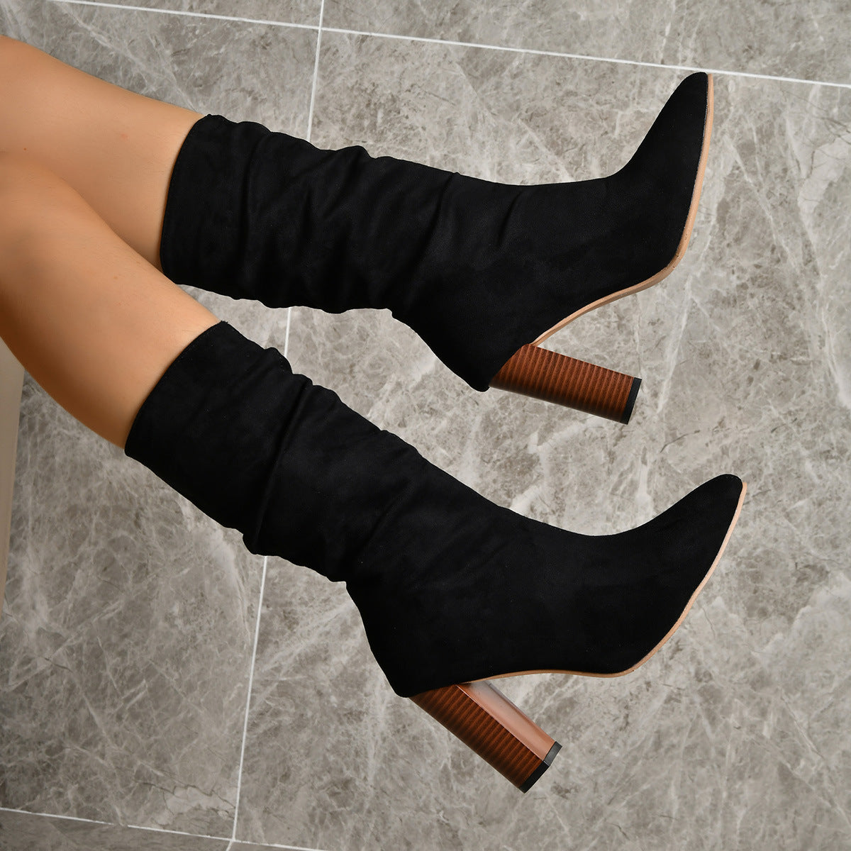 Vicky Mid-calf Suede Boots - Body By J'ne