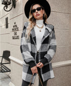 Plaid Long Sleeve Hooded Coat