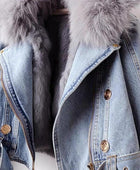 Detachable Faux Fur Lined Denim Coat - Body By J'ne