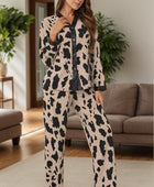 Button Up Long Sleeve Top and Pants Lounge Set