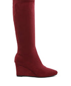 Tulsha Microfiber Wedge Heel Boots