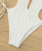 Textured Cutout Tied One-Piece Swimwear - Body By J'ne