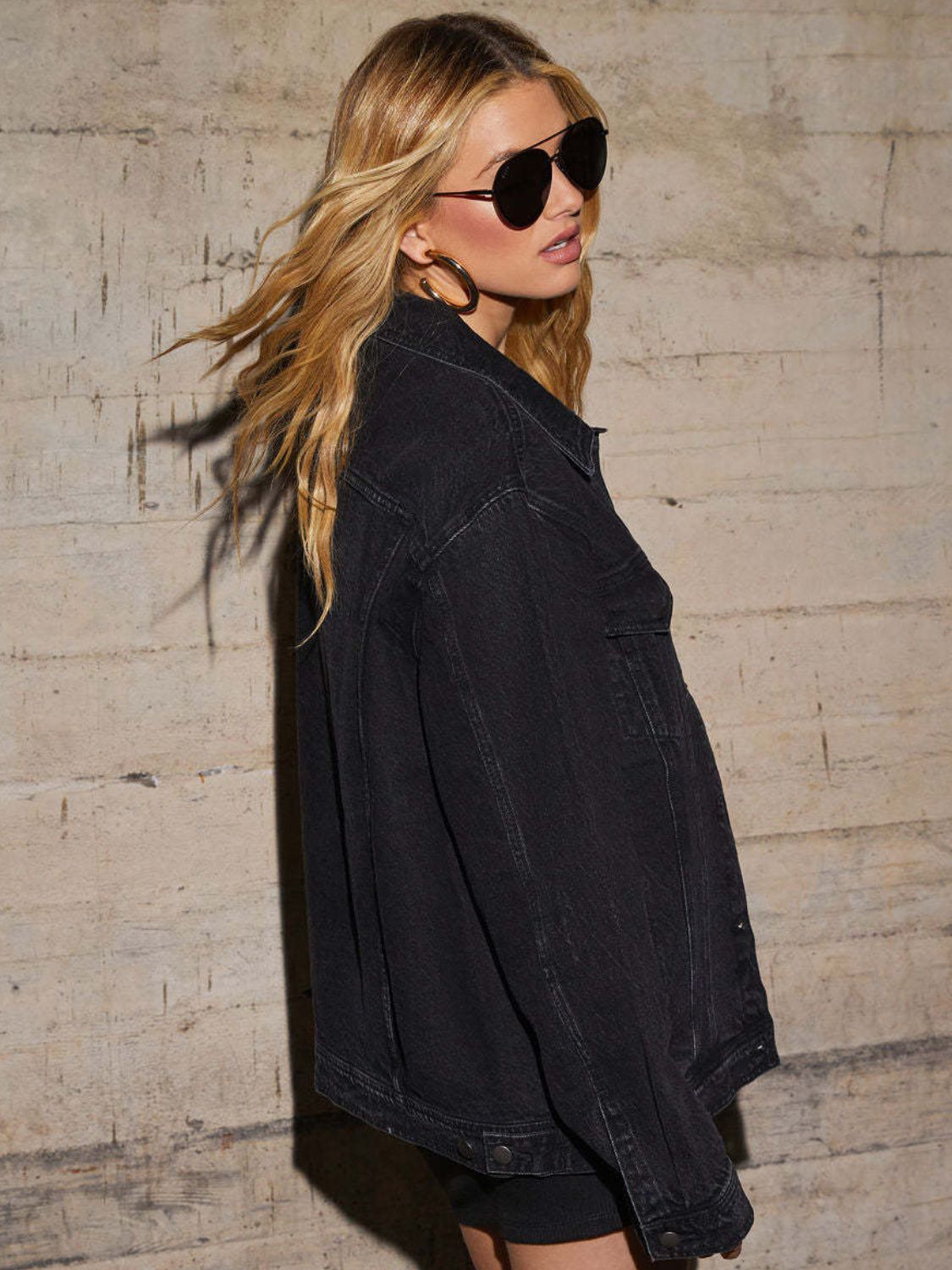 Button Up Collared Neck Denim Jacket - Body By J'ne