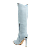 Ridda Metallic Cap Toe Denim Boots