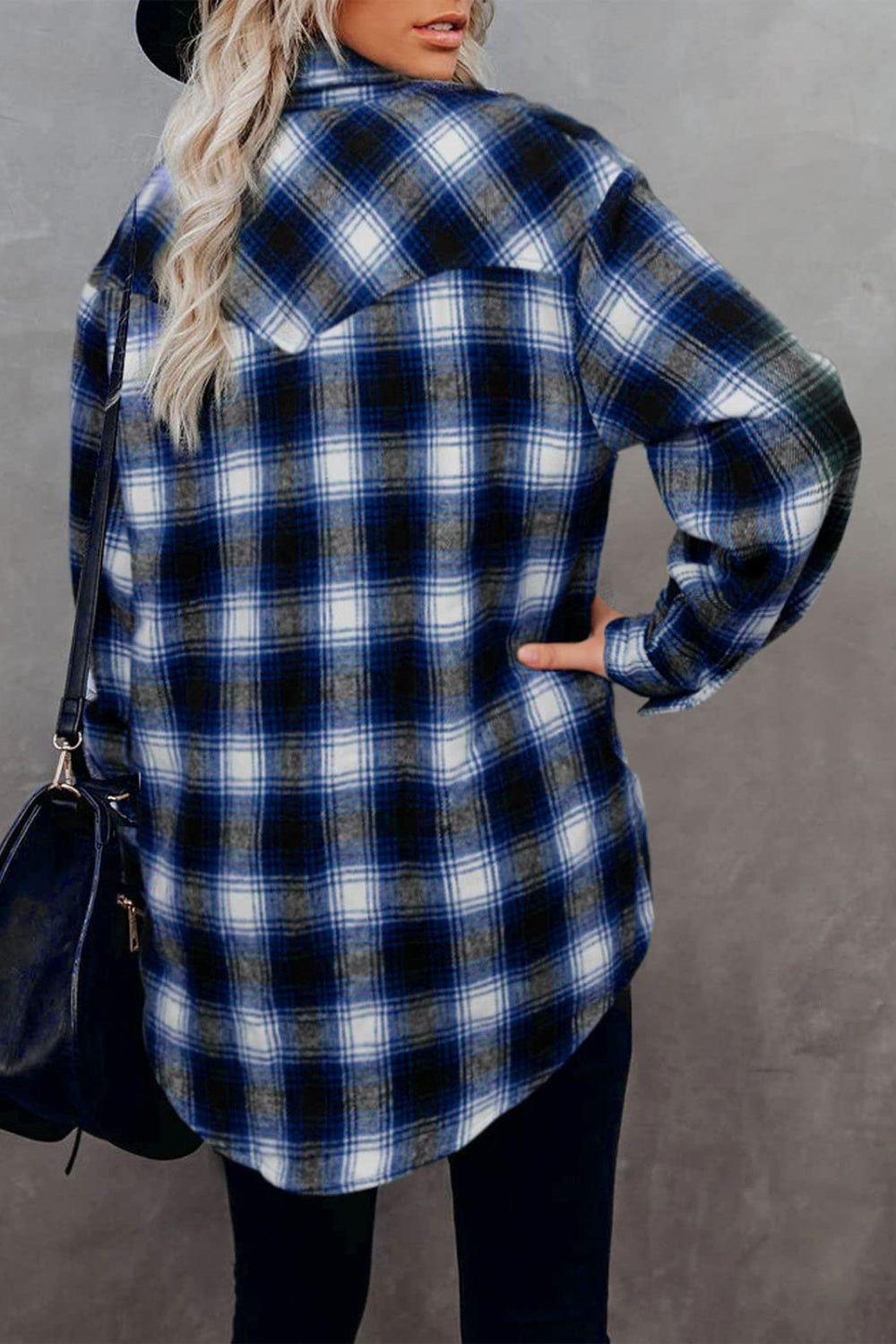 Full Size Plaid Collared Neck Long Sleeve Shirt - Body By J'ne