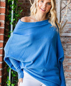 First Love Asymmetrical Hem Dolman Sleeve Sweater