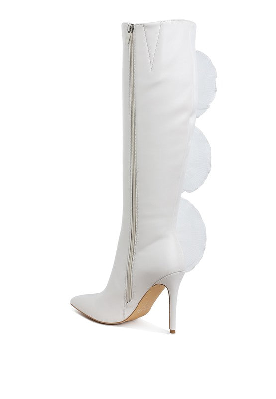 Chinkara Sheer Big Rose Detail Long Boots - Body By J'ne