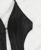 Textured Cutout Tied One-Piece Swimwear - Body By J'ne