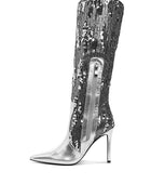 Sitarah Sequin Embellished Stiletto Long Boots