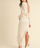 Backless Asymmetric Ruffle Hem Dress