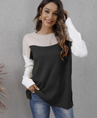 Color Block Round Neck Sweater