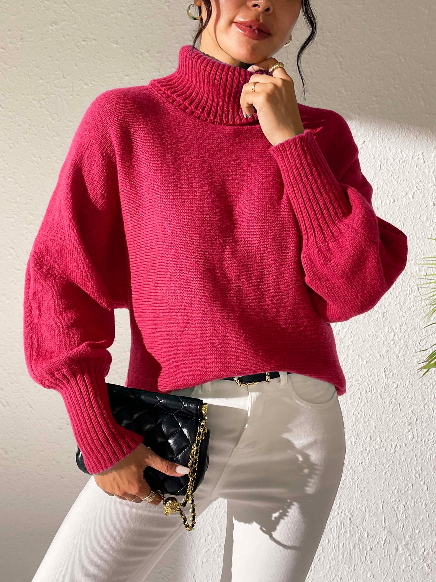 Turtleneck Long Sleeve Sweater - Body By J'ne