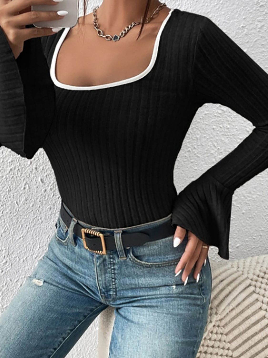 Scoop Neck Long Sleeve T-Shirt - Body By J'ne