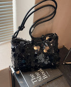 Sequin Knotted Straps Shoulder Bag