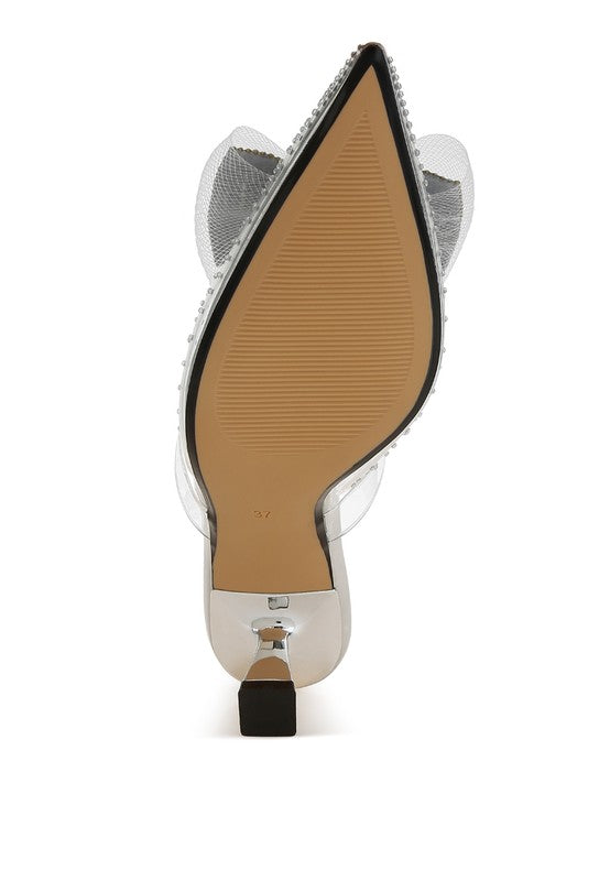 Freja Embellished Bow Kitten Heels - Body By J'ne