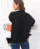 Color Block Round Neck Sweater