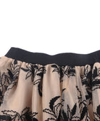 Leaf Elastic Waist Midi Skirt