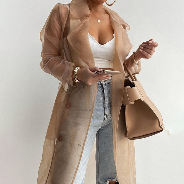 Radiant See Through Mesh Coat - Body By J'ne