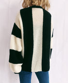 Color Block Round Neck Long Sleeve Sweater