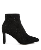 Sakura Diamante Embellished Microfiber Boots