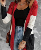 Color Block V-Neck Button Up Cardigan