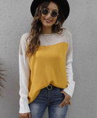 Color Block Round Neck Sweater