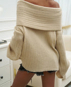 Devine Off-Shoulder Extra-Long Sleeve Sweater