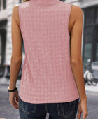 Solid Notched Sleeveless Blouse - Body By J'ne