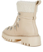 Omul Fleece & Faux Leather Boots