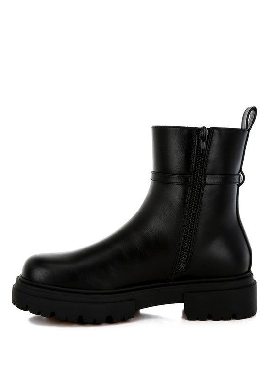 Corsac Buckle Belt Ankle Boots - Body By J'ne