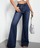 High Waist Bootcut Jeans with Pockets