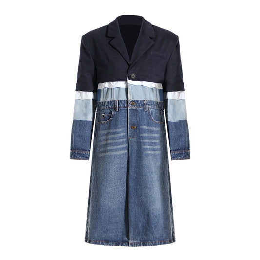 Stylish Multi-Denim Trench Coat - Body By J'ne