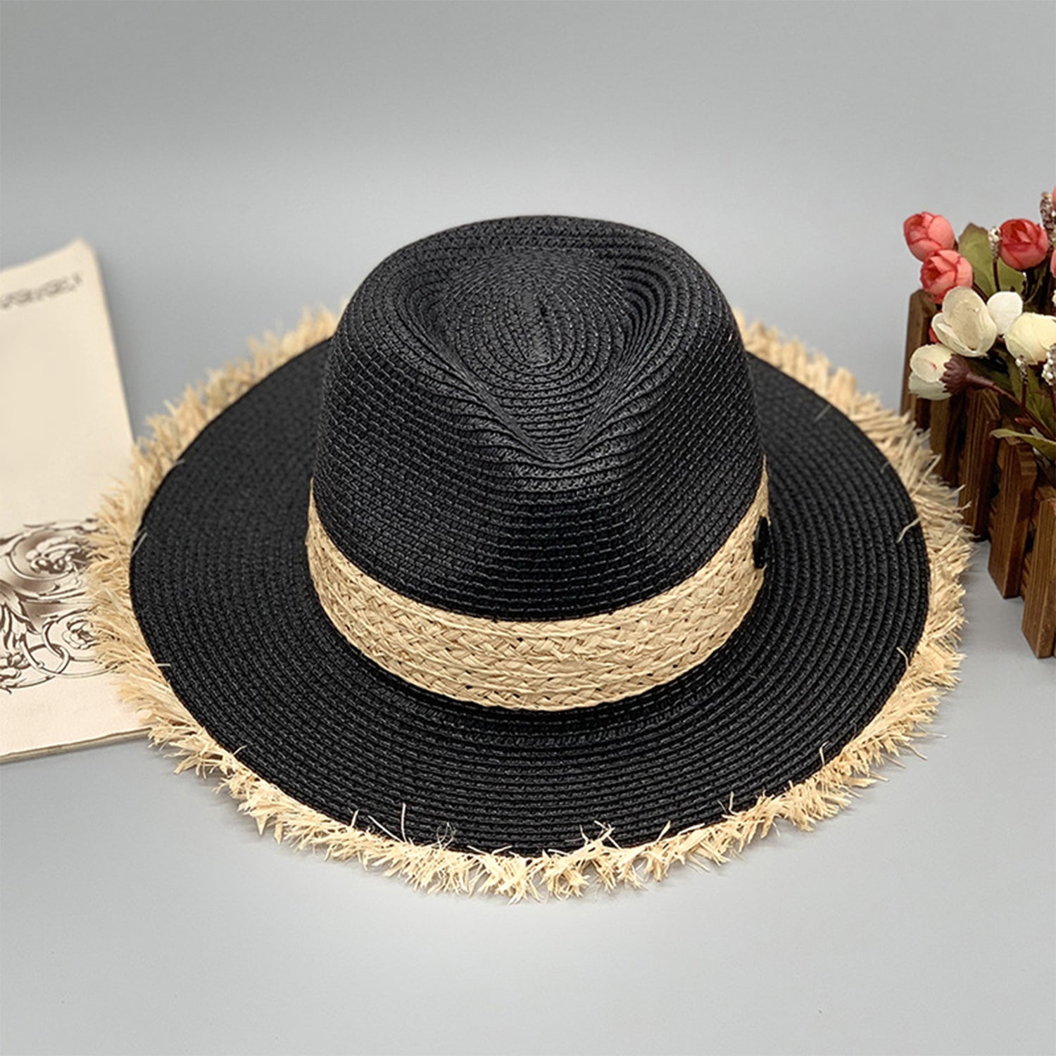 Raw Hem Raffia Hat - Body By J'ne